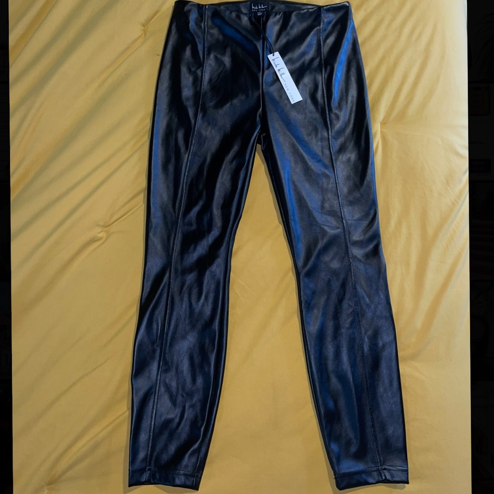 Black Nicole Miller leather pants never worn